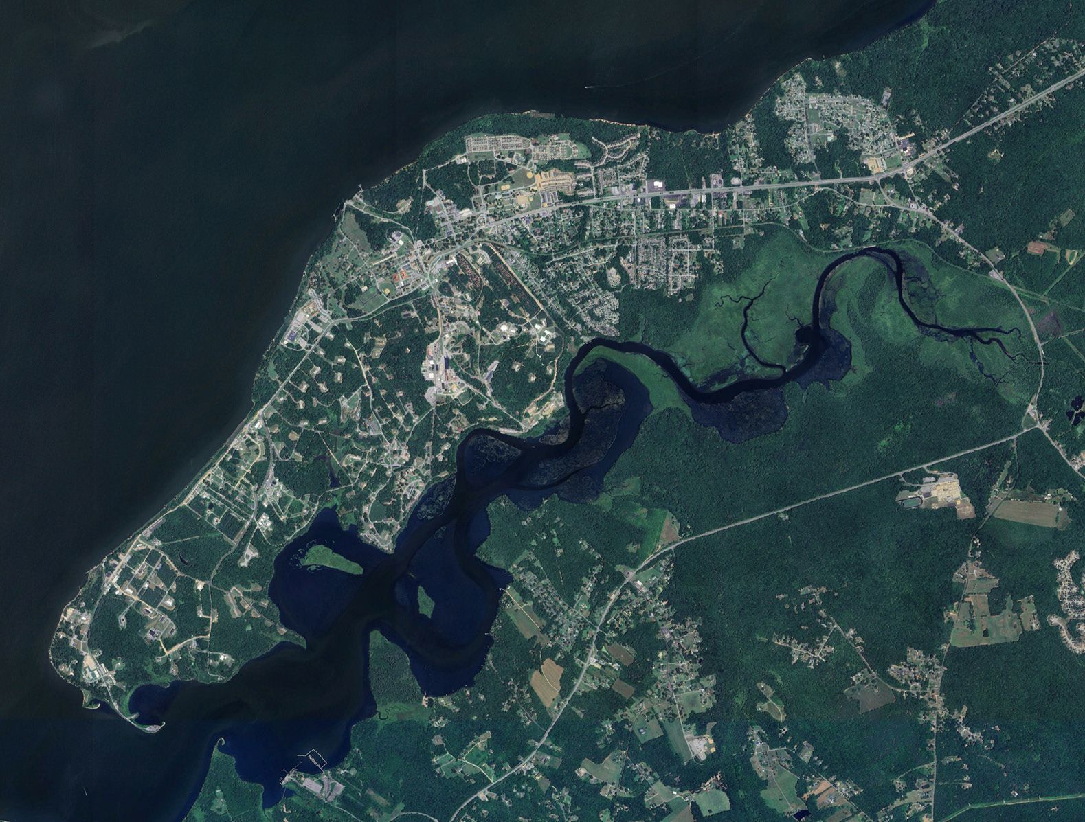 Aerial view of Naval Support Facility Indian Head.