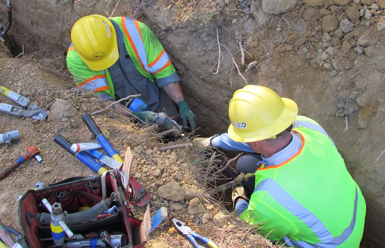 Crews working on underground power lines